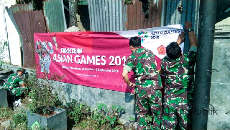 Pasang Spanduk Guna Sukseskan Asian Games 2018