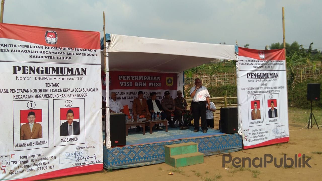 Keren, Pemaparan Visi Misi Calon Kades Sukagalih Digelar Outdoor